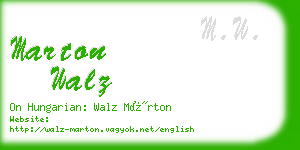 marton walz business card